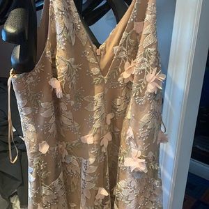 Dress The Population Sidney 3D Lace Gown in Pink